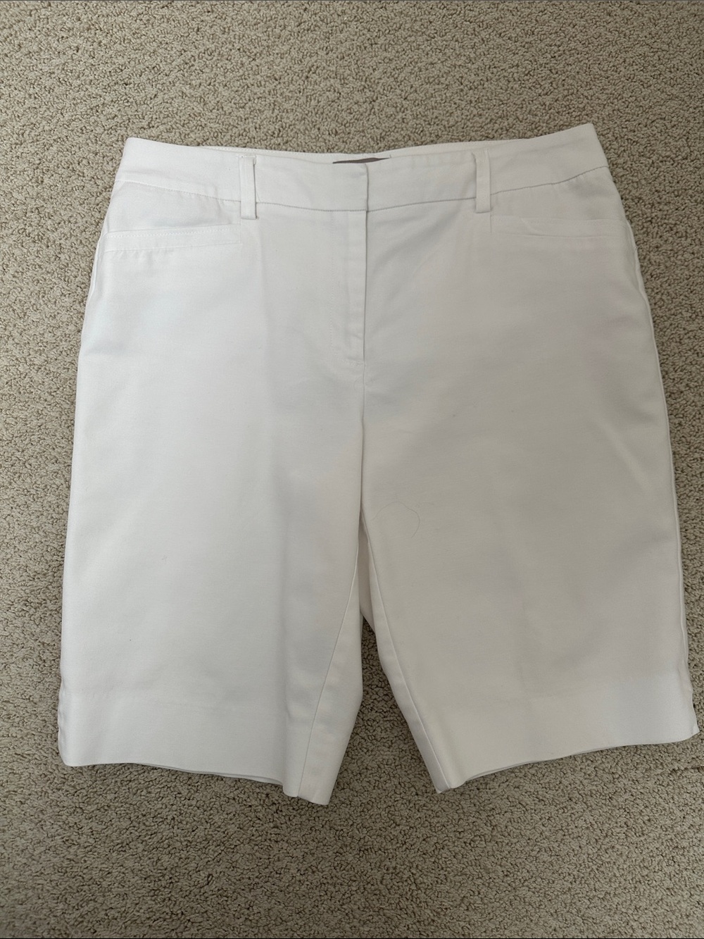 Chico's White Tailored Bermuda Shorts